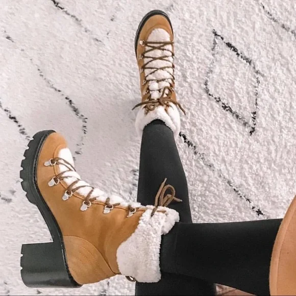 Marc Fisher Shoes New Marc Fisher Denise Suede And Shearling